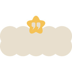 Quote box, cloud, speech bubble with star vector