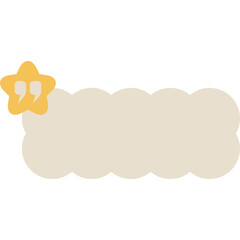 Quote box, cloud, speech bubble with star vector