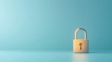 Naklejka premium Secure Lock on Solid Background for Protection Concept