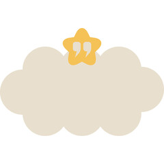 Quote box, cloud, speech bubble with star vector