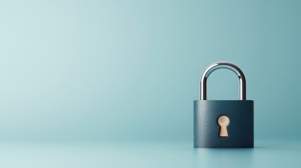 Secure Lock on a Blue Background for Safety Themes