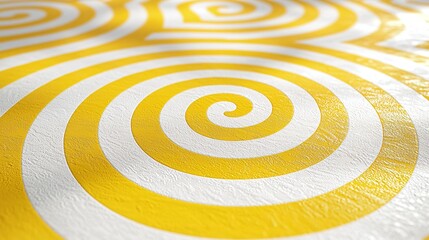 Abstract Yellow and White Spiral Pattern Background Design Texture