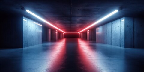 Minimalist Concrete Space Neon Lights Industrial Photography Abstract Architecture Isolation...