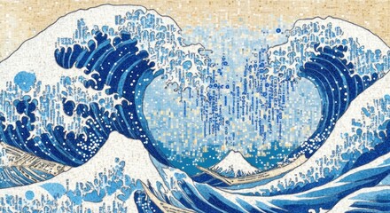 The Great Wave off Kanagawa: A Pixelated Masterpiece