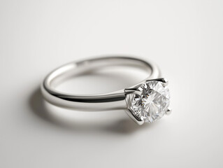 Stunning Solitaire Diamond Ring on Elegant White Background