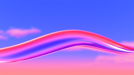 abstract red and blue shape on blue background