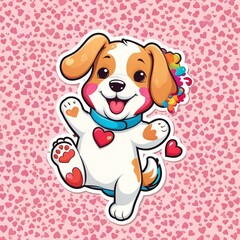 Dog decal, Puppy sticker, Canine design, Dog illustration, Pet sticker, Dog graphic, Pooch badge, Dog art, Dog theme, Dog silhouette.

