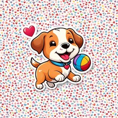Dog decal, Puppy sticker, Canine design, Dog illustration, Pet sticker, Dog graphic, Pooch badge, Dog art, Dog theme, Dog silhouette.

