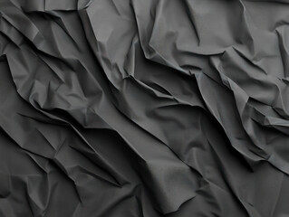 Fototapeta premium Abstract Black Crumpled Fabric Texture: Modern Background for Creative Design Projects