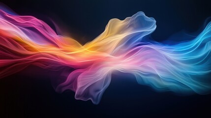 Fototapeta premium Colorful Abstract Waves on Dark Background