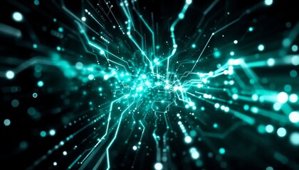 Naklejka premium Abstract Teal Energy Lines Background