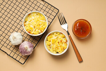 Concept of tasty and delicious homemade food - potato casserole