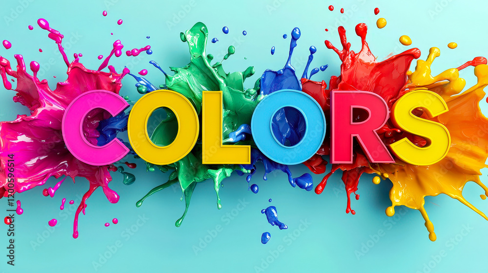 Aufkleber Vibrant splashes of color create an eye-catching artistic display celebrating creativity and fun