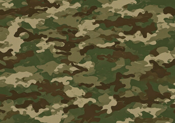 High-resolution fabric surface with classic military camouflage, offering versatile use for design and thematic visuals