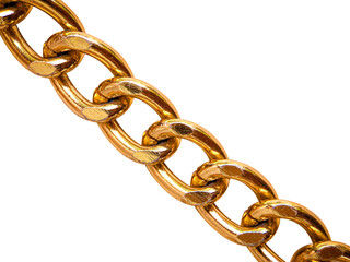 Obraz premium close up of golden chain isolated on white
