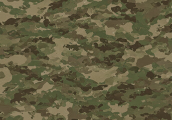 Fototapeta premium Close-up of fabric texture featuring military camouflage pattern, ideal background for military or tactical themes