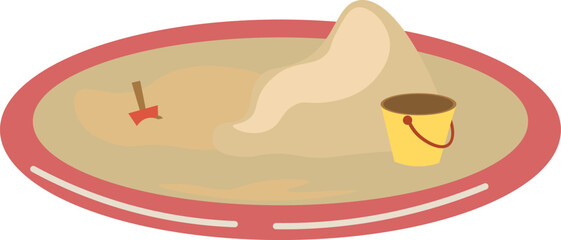 Colorful Sandbox with Bucket and Shovel