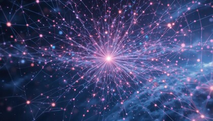 Obraz premium Cosmic Network: A Digital Universe of Interconnectedness