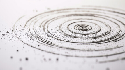  Circular Patterns of Iron Filings Revealing Magnetic Field Lines Around a Bar Magnet on White Surface