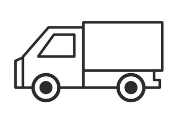 Delivery truck icon vector illustration with white background.