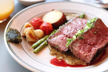 beef steak with vegetables