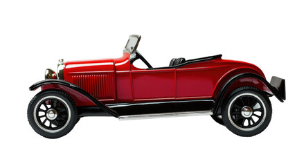 Classic red vintage car model showcases timeless design and craftsmanship isolated on transparent background