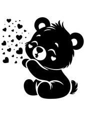 Baby Bear SVG, Bear Vector, Cute Baby Animal Svg, Baby Bear Silhouette, Teddy Bear Clipart, Birthday Svg, Valentine’s Day SVG, Anniversary Svg