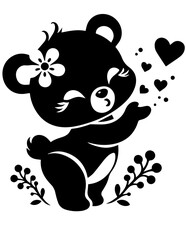 Baby Bear SVG, Bear Vector, Cute Baby Animal Svg, Baby Bear Silhouette, Teddy Bear Clipart, Birthday Svg, Valentine’s Day SVG, Anniversary Svg