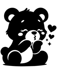 Baby Bear SVG, Bear Vector, Cute Baby Animal Svg, Baby Bear Silhouette, Teddy Bear Clipart, Birthday Svg, Valentine’s Day SVG, Anniversary Svg