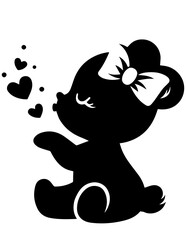 Baby Bear SVG, Bear Vector, Cute Baby Animal Svg, Baby Bear Silhouette, Teddy Bear Clipart, Birthday Svg, Valentine’s Day SVG, Anniversary Svg