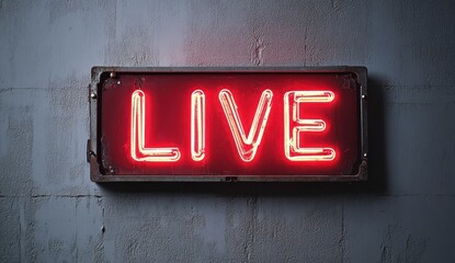 Live event concept displaying neon signage in urban space capturing vibrant energy and modern aesthetics