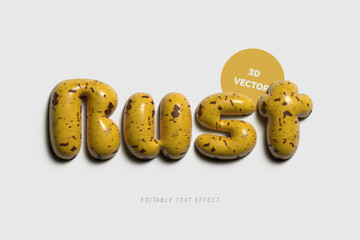 Rust 3d inflated editable text effect	