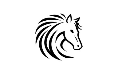 horse logo vector illustration, horse line logo template
