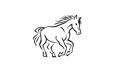 horse logo vector illustration, horse line logo template