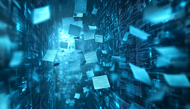 Data stream tunnel; digital documents flow