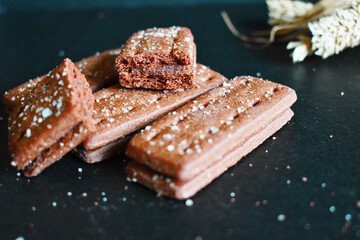 cookies with chocolate and sugar