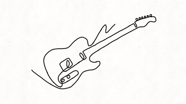Continue line animation of electric guitar icon