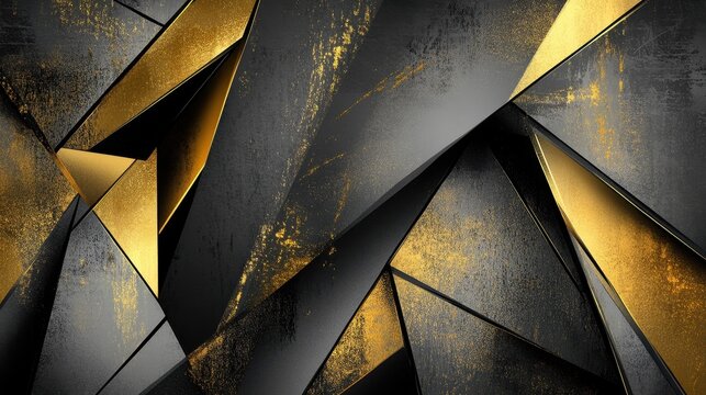 Abstract Geometric Black Gold Pattern Design