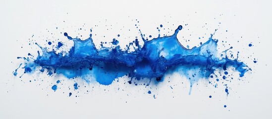 Blue paint splash, white background, design element