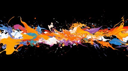 Abstract Colorful Paint Splash Burst Explosion