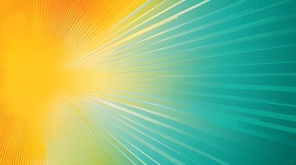 Obraz premium Abstract Radiating Lines in Yellow Green and Teal Hues