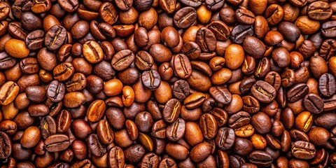Obraz premium Aerial View of Coffee Beans Texture - Perfect for Coffee Lovers, Food Photography, and Backgrounds