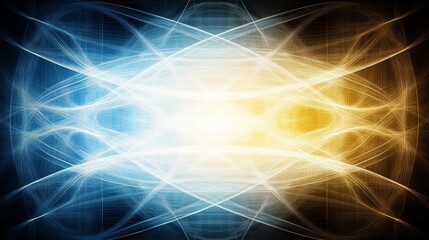 Fototapeta premium Abstract Energy Waves Blue Gold Light Spectrum