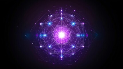 Abstract Geometric Network Glowing Orb
