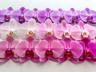 Obraz premium pink orchid on white background. orchid, flower, pink, nature, purple, plant, blossom, beauty, petal, bloom, tropical, flowers, phalaenopsis, flora, spring, isolated, branch, decoration, floral, color