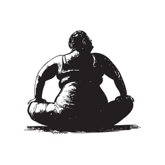 fat women meditation pose