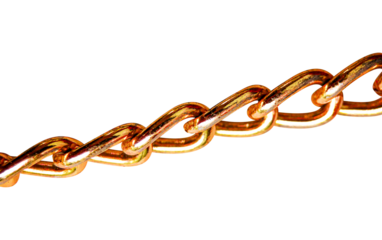 gold chain link isolated