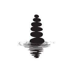 black stones on white background