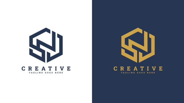 SNJ letter logo template