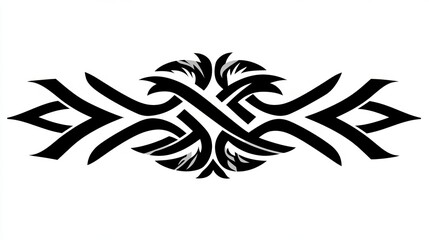 Abstract Tribal Tattoo Design, Black Ink Artwork